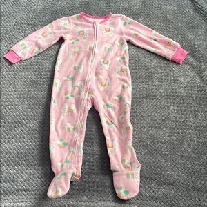 Absorba Pink and White Unicorn Footies One Pieces Soft Cotton 3T